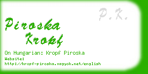 piroska kropf business card